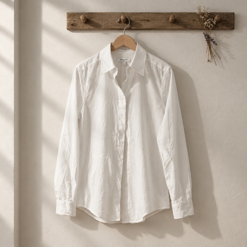 Foxcroft Womens White Non Iron Shaped Button Down Shirt Long Sleeve Cotton 6